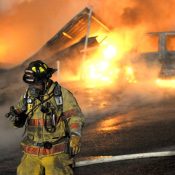 Firefighter at a fire
